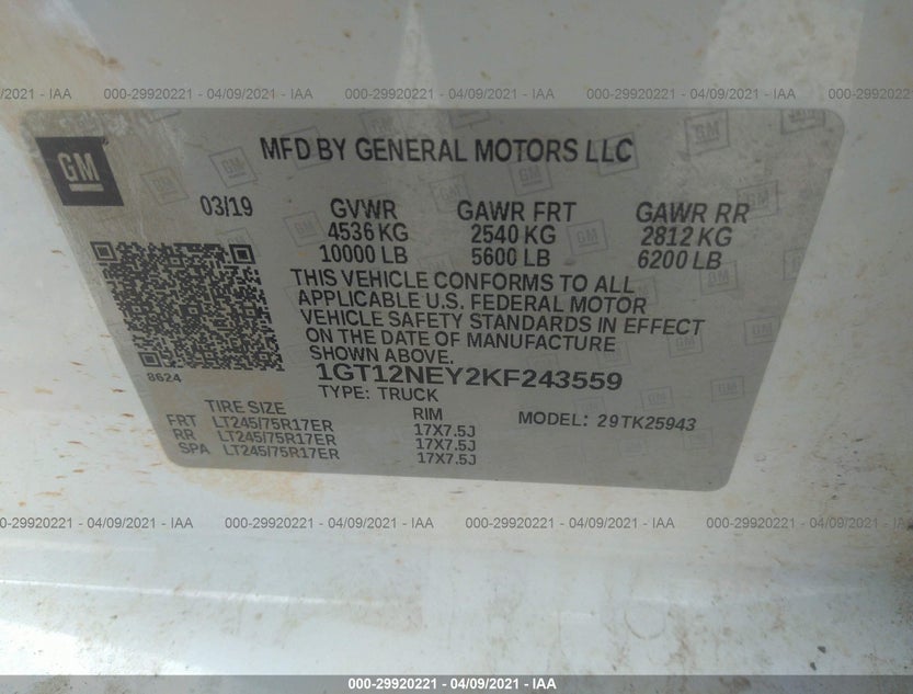 1GT12NEY2KF243559