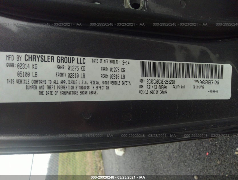 2C3CDXBGXEH259218