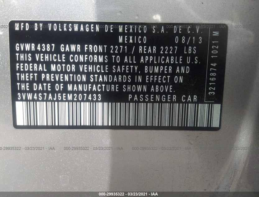 3VW4S7AJ5EM207433