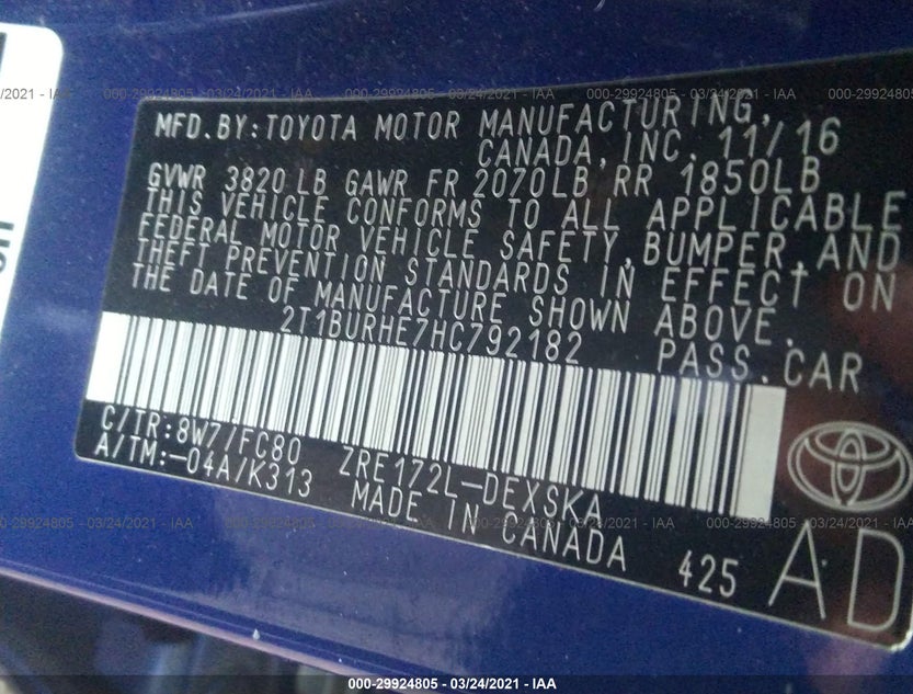 2T1BURHE7HC792182