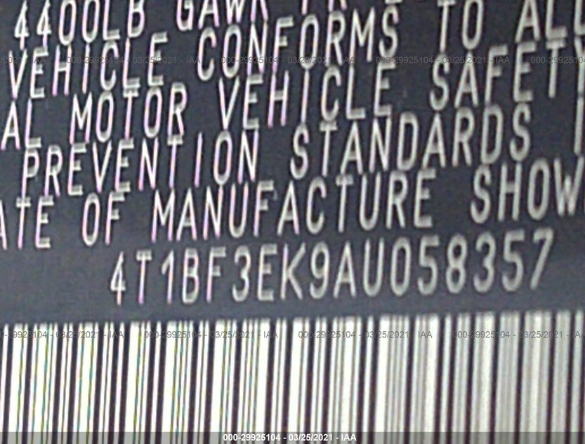 4T1BF3EK9AU058357