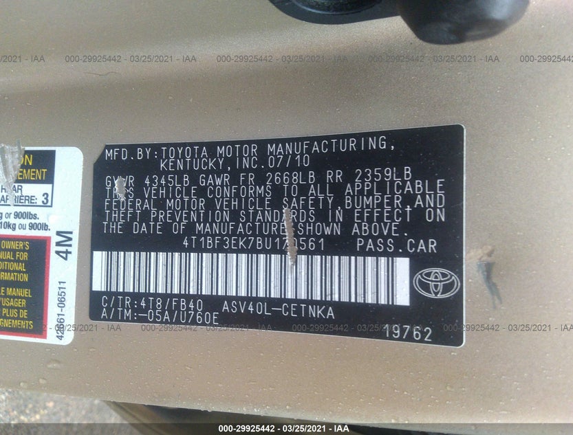 4T1BF3EK7BU170561