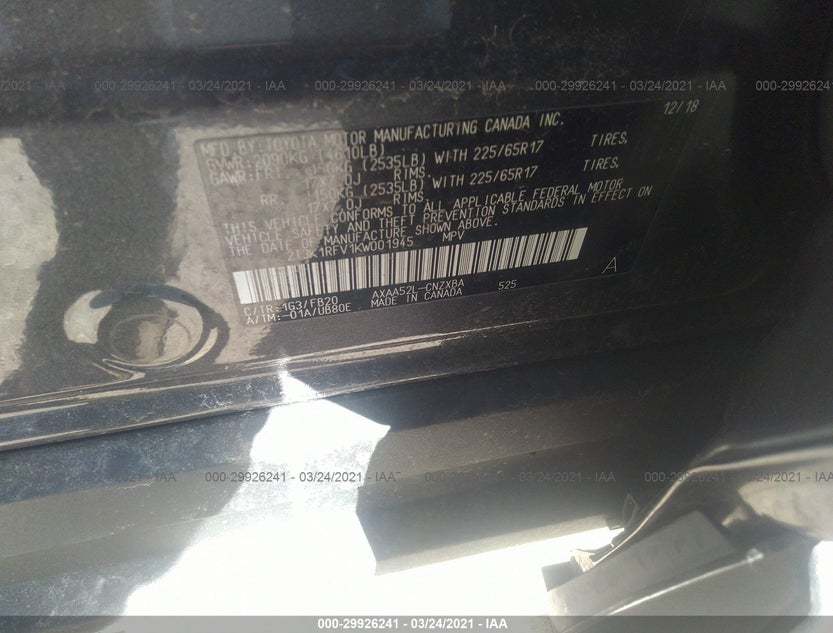 2T3K1RFV1KW001945