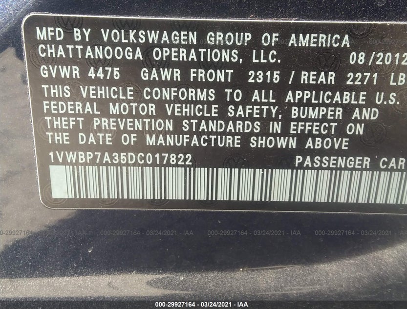 1VWBP7A35DC017822