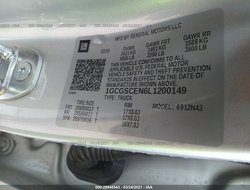 1GCGSCEN6L1200149
