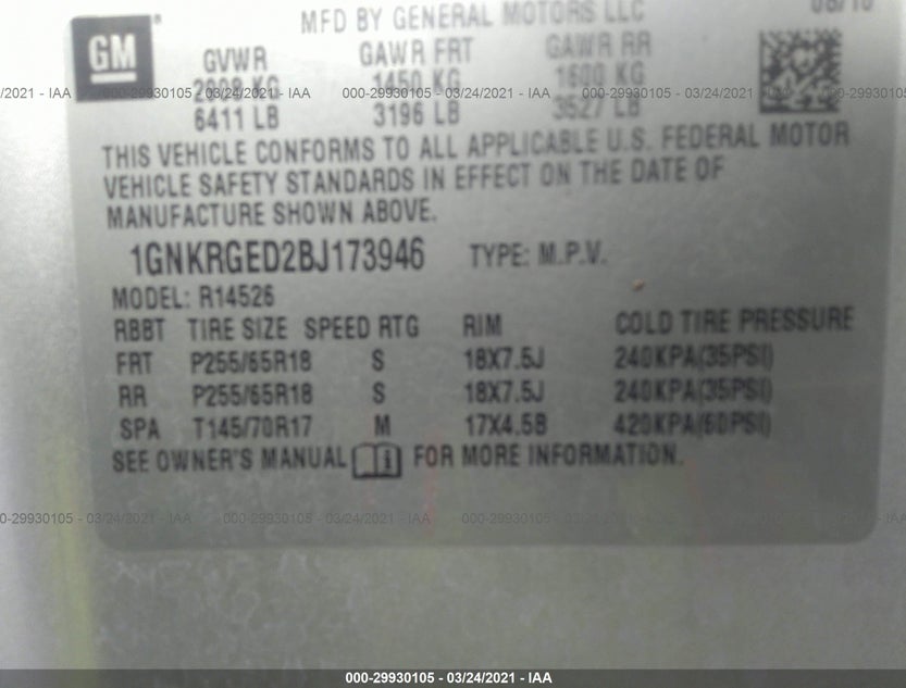 1GNKRGED2BJ173946