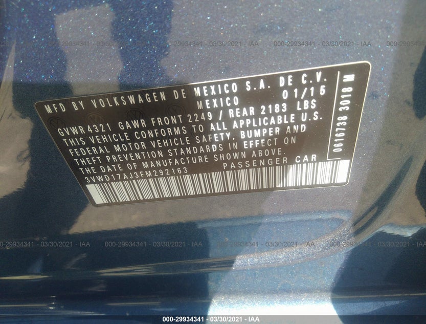 3VWD17AJ3FM292163