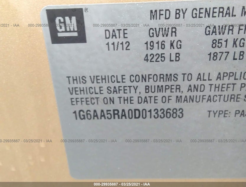 1G6AA5RA0D0133683