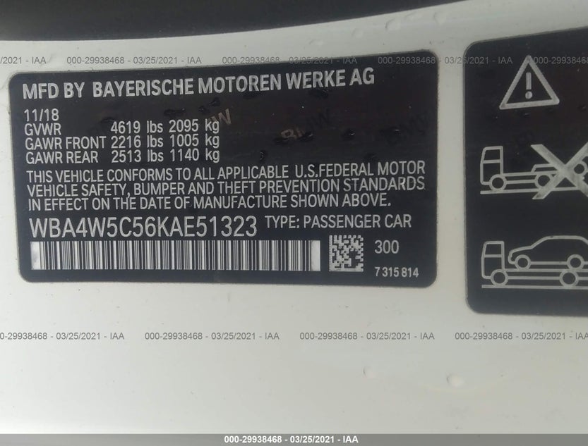 WBA4W5C56KAE51323