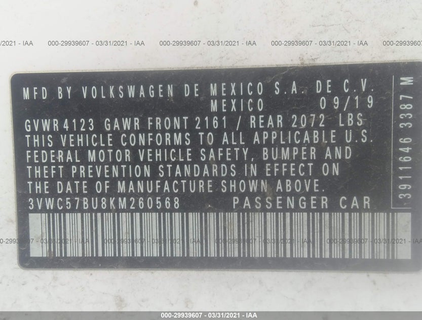 3VWC57BU8KM260568