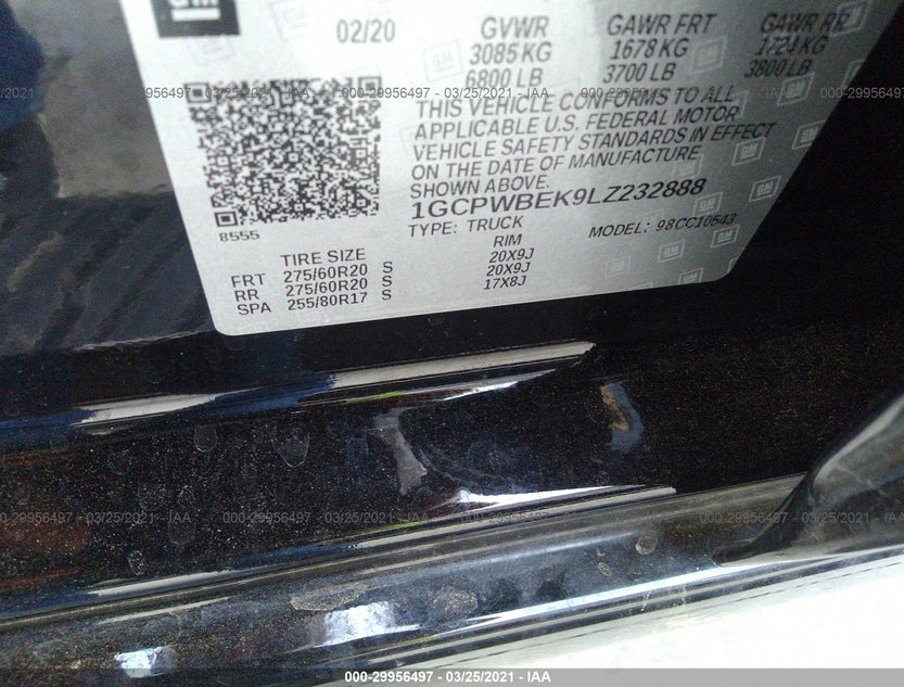 1GCPWBEK9LZ232888
