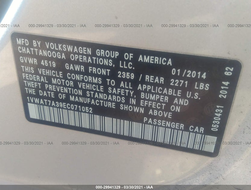 1VWAT7A39EC071052