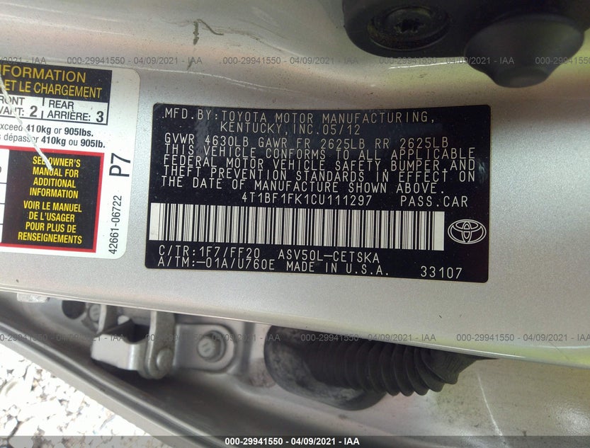 4T1BF1FK1CU111297
