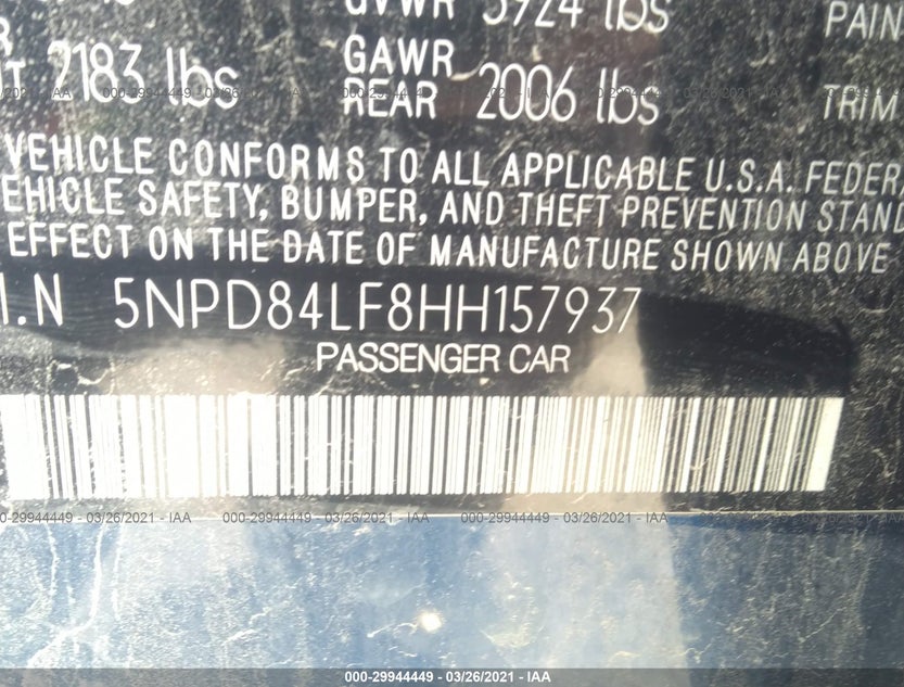 5NPD84LF8HH157937