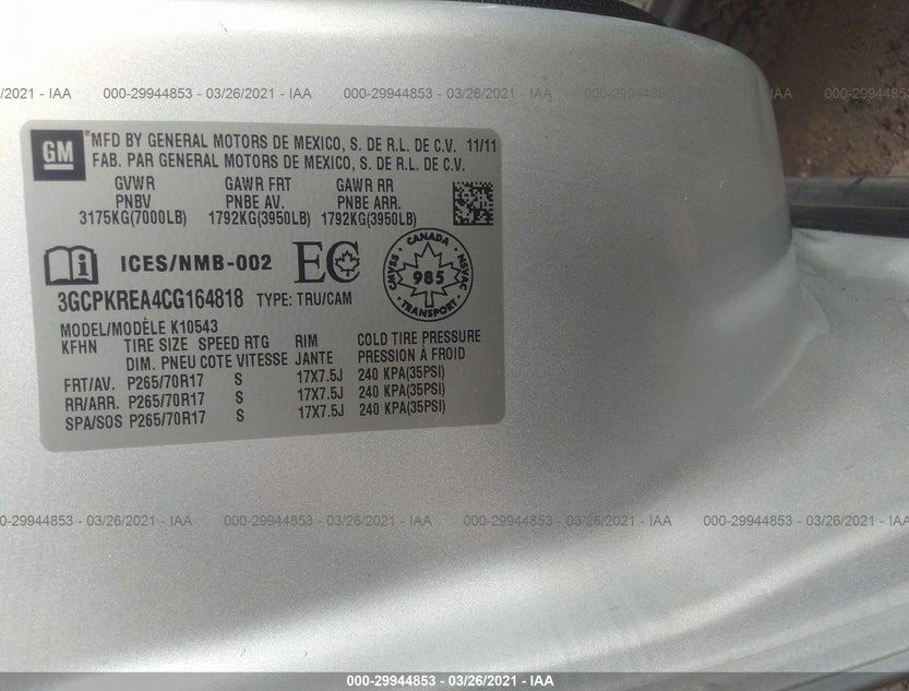 3GCPKREA4CG164818