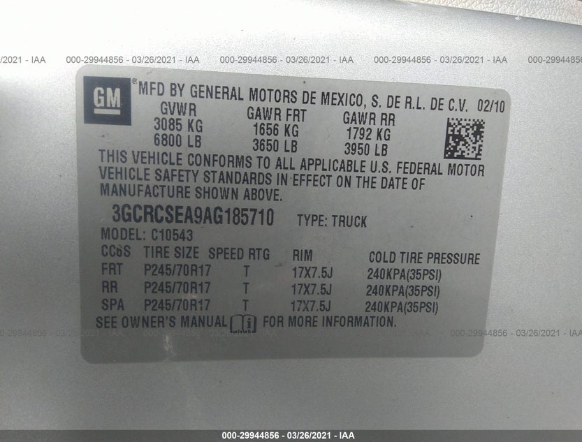 3GCRCSEA9AG185710
