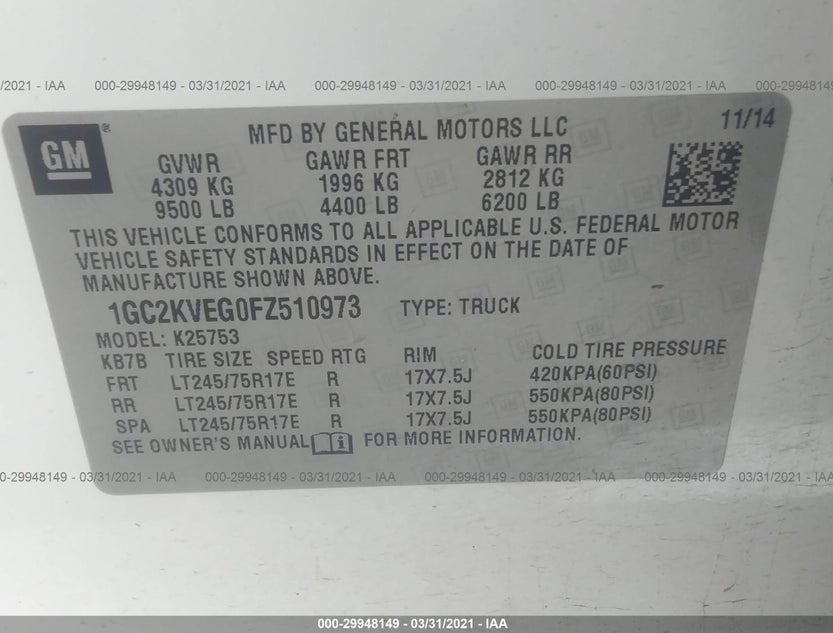 1GC2KVEG0FZ510973