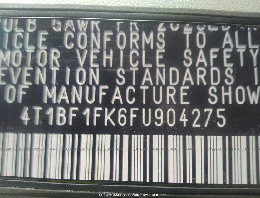 4T1BF1FK6FU904275
