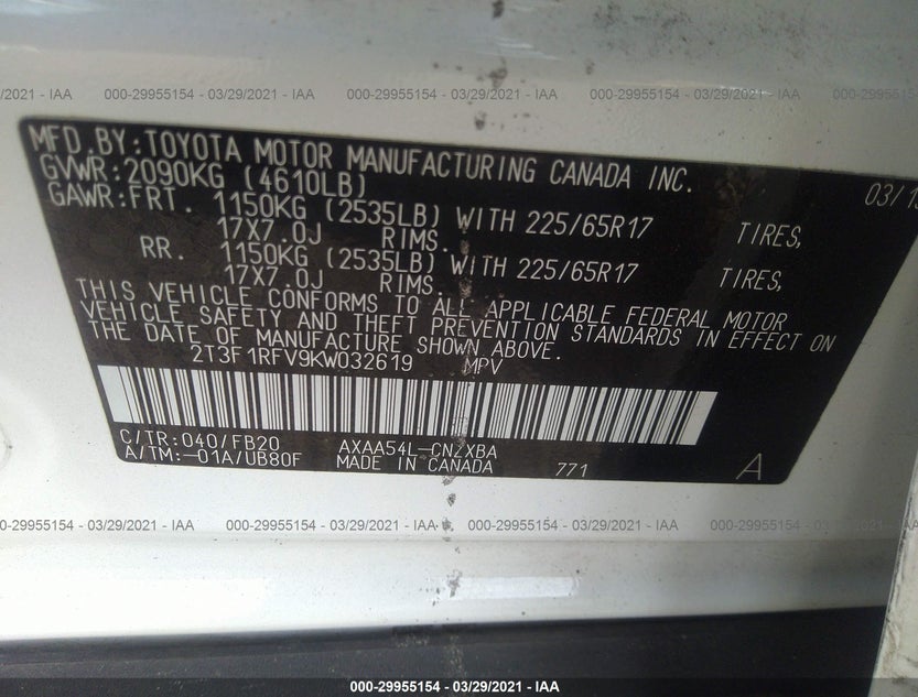 2T3F1RFV9KW032619