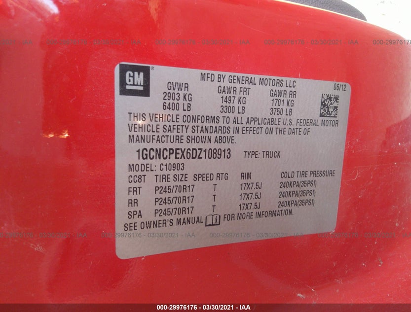 1GCNCPEX6DZ108913