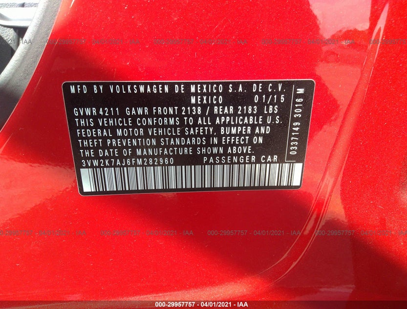 3VW2K7AJ6FM282960