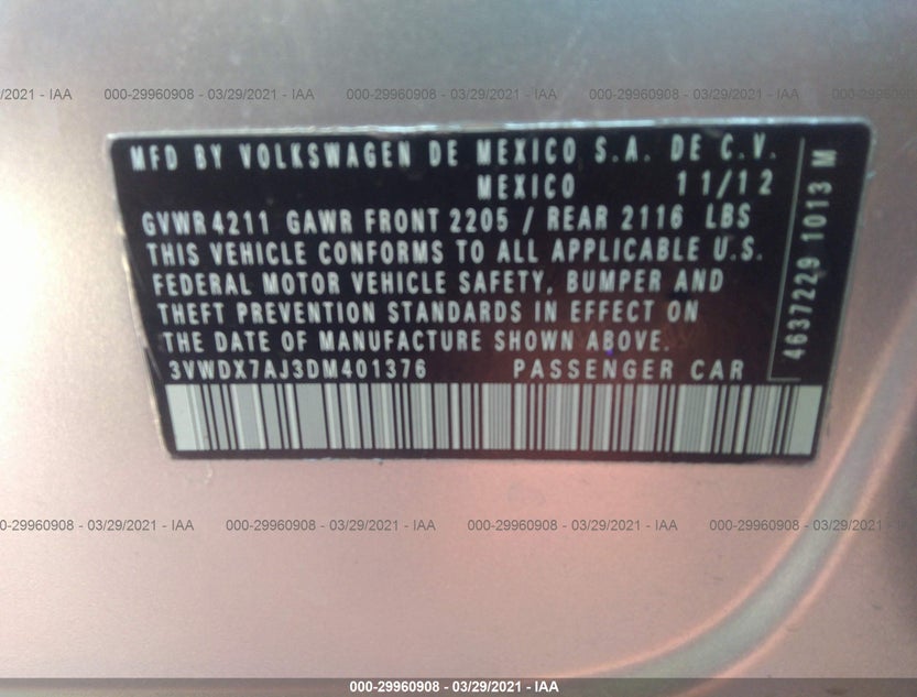 3VWDX7AJ3DM401376