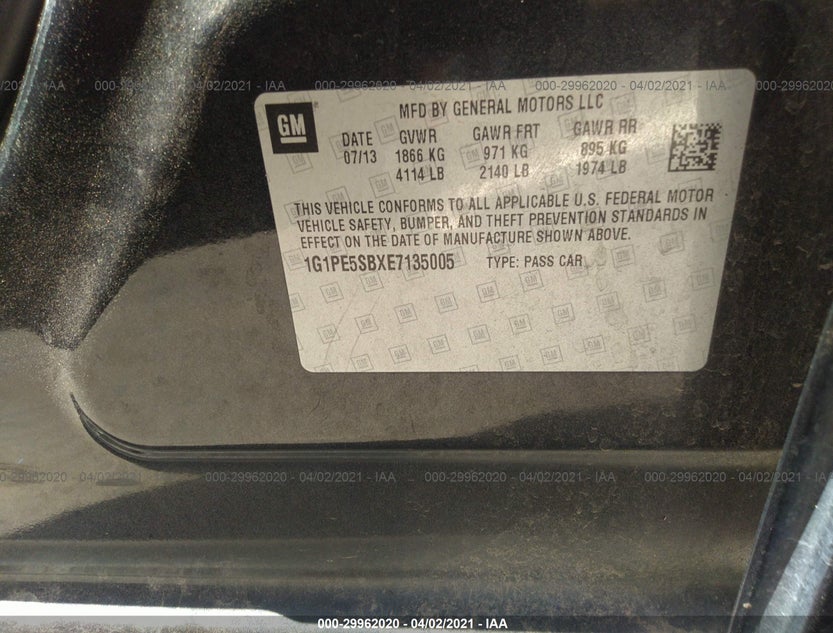 1G1PE5SBXE7135005