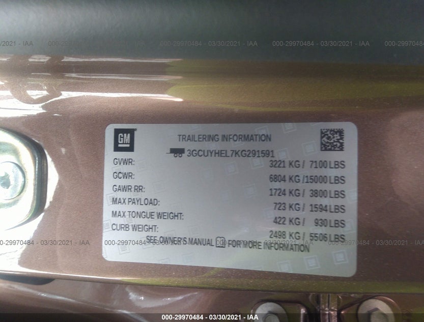 3GCUYHEL7KG291591