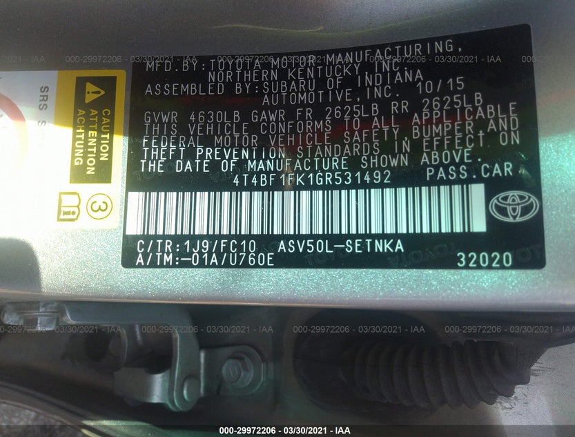 4T4BF1FK1GR531492