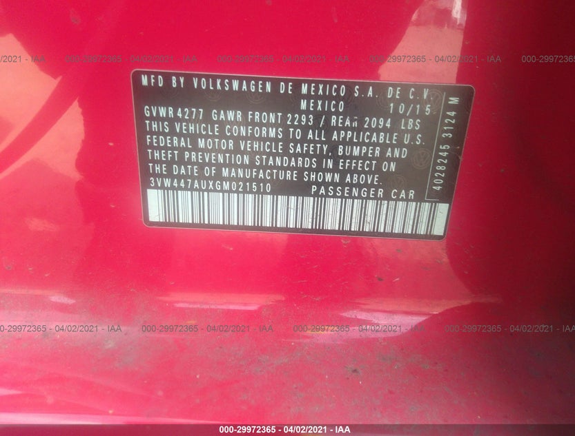 3VW447AUXGM021510
