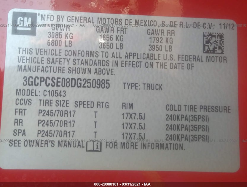 3GCPCSE08DG250985