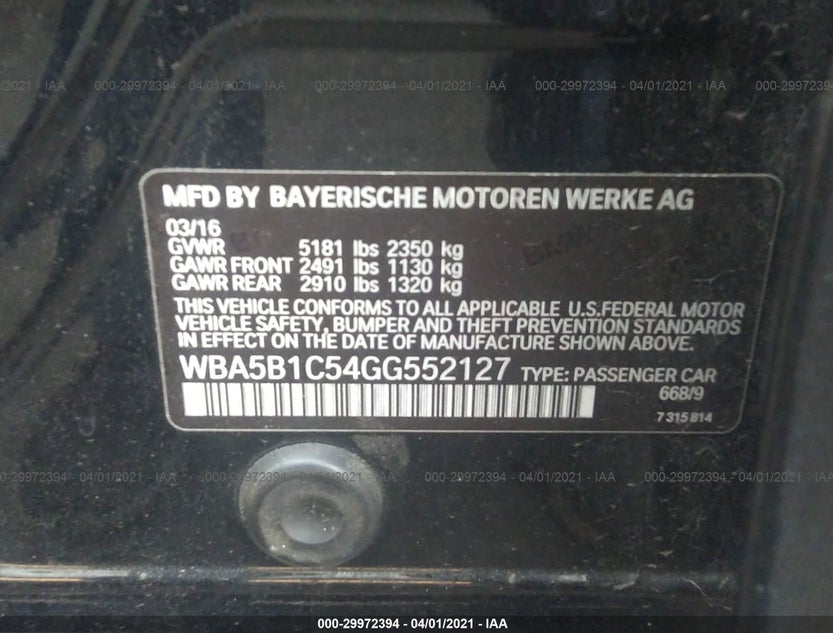 WBA5B1C54GG552127