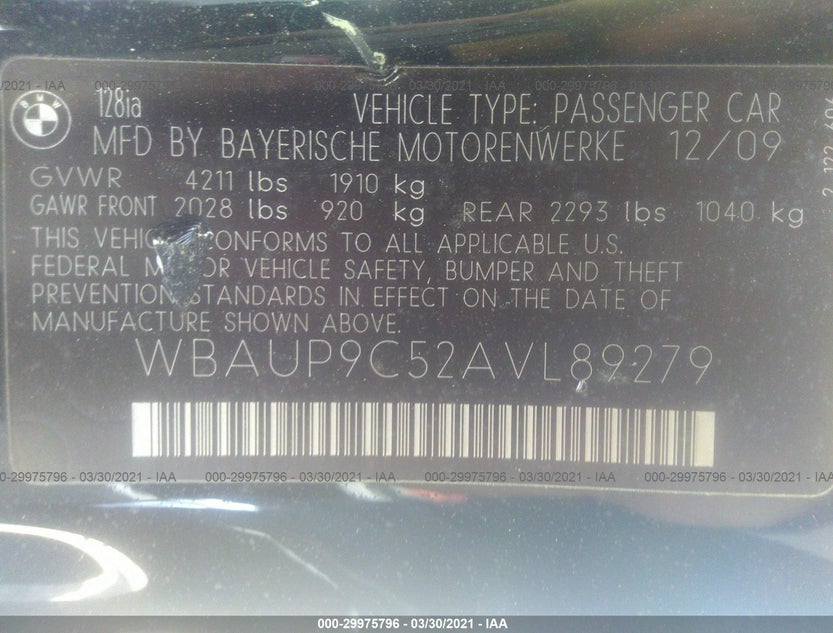 WBAUP9C52AVL89279