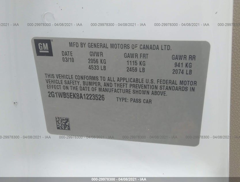 2G1WB5EK8A1223526