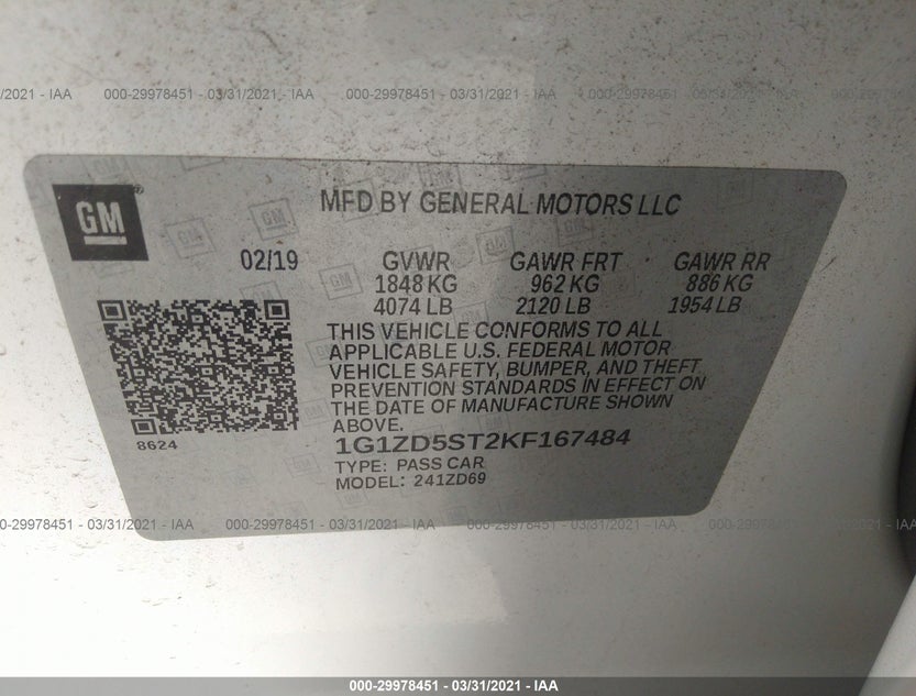 1G1ZD5ST2KF167484