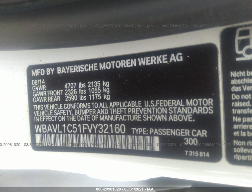 WBAVL1C51FVY32160