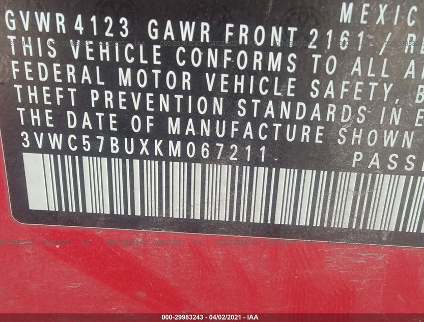 3VWC57BUXKM067211