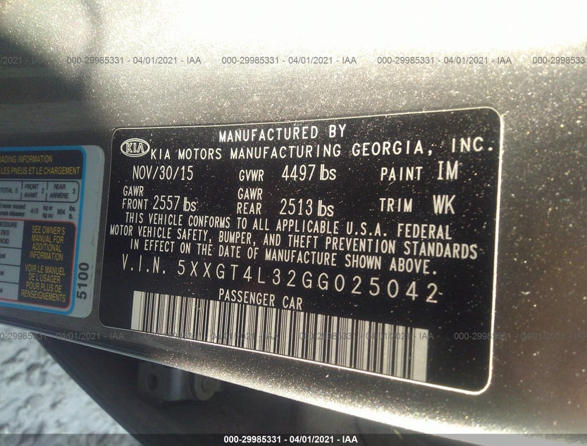 5XXGT4L32GG025042