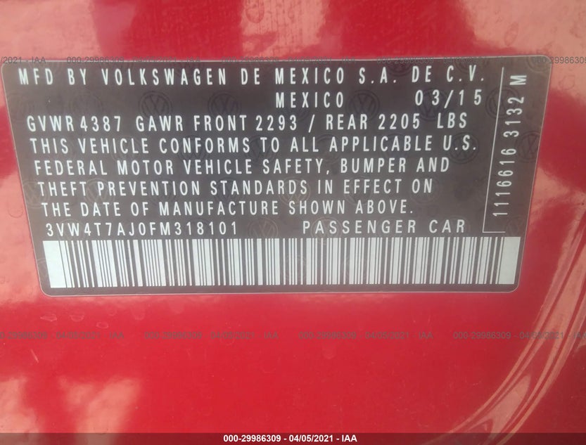 3VW4T7AJ0FM318101