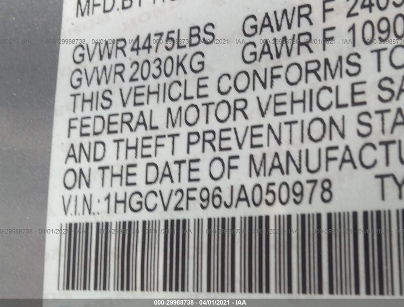 1HGCV2F96JA050978