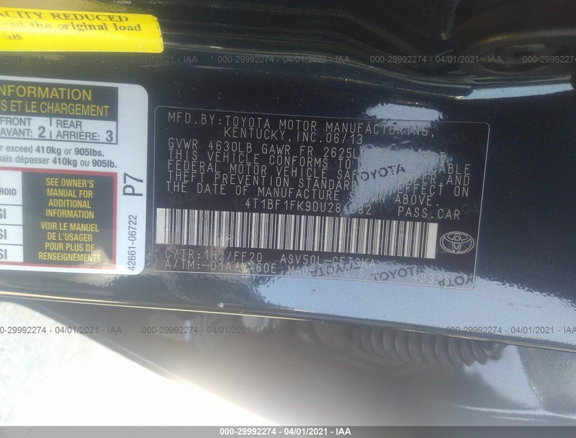4T1BF1FK9DU284082