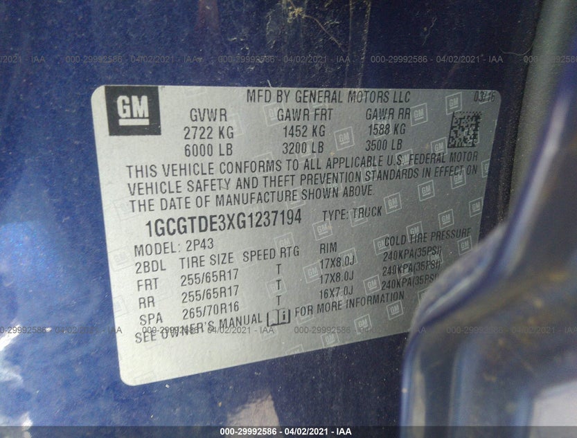 1GCGTDE3XG1237194