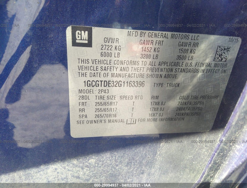 1GCGTDE32G1163396