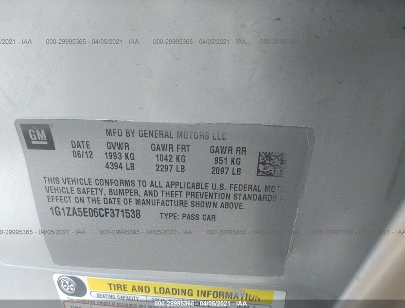 1G1ZA5E06CF371538