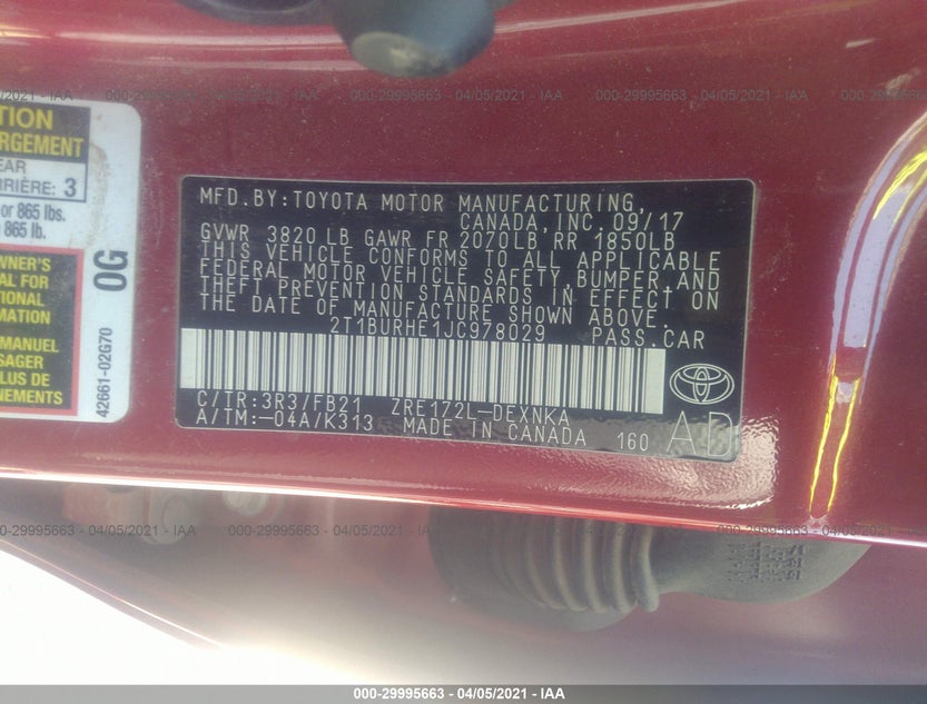 2T1BURHE1JC978029