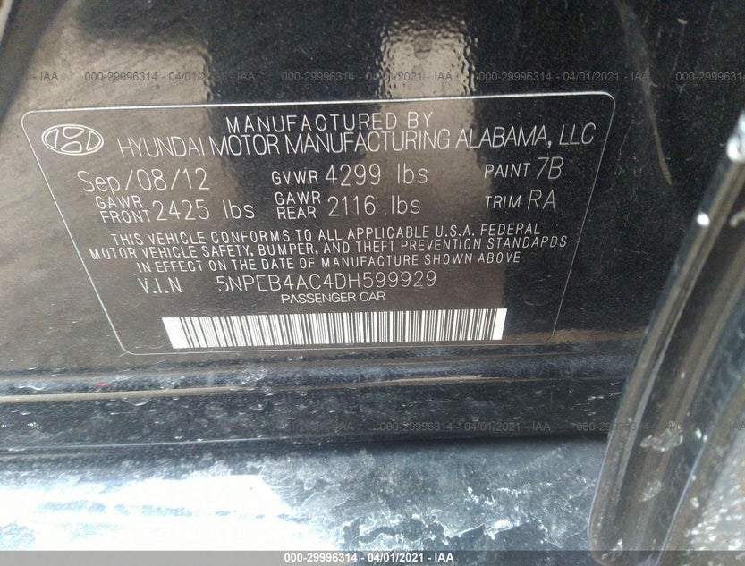 5NPEB4AC4DH599929