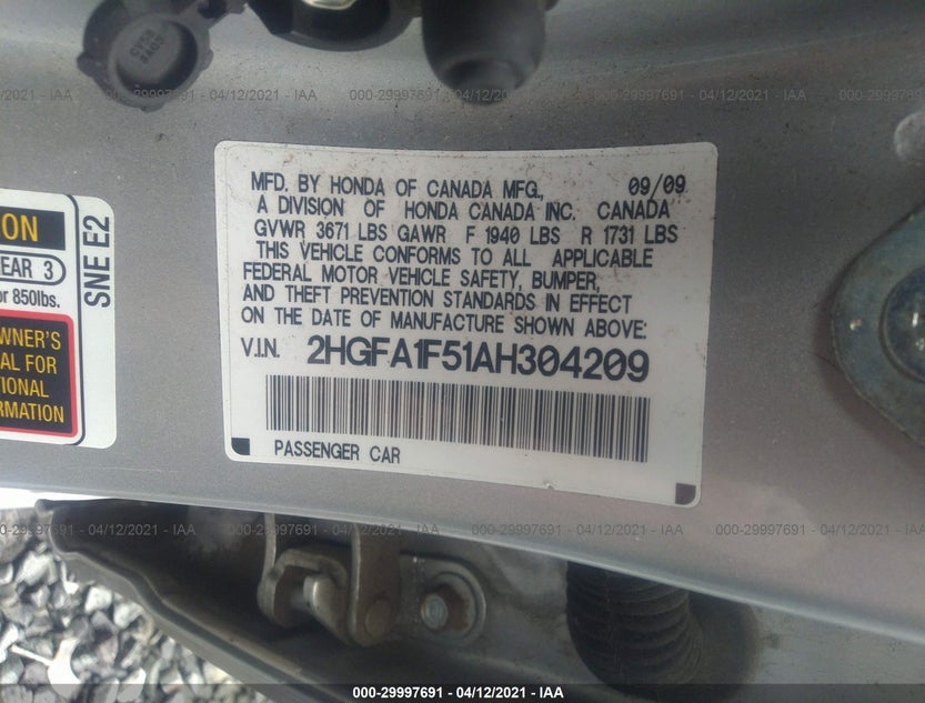 2HGFA1F51AH304209