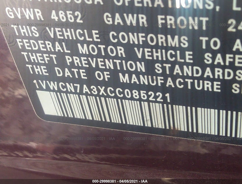 1VWCN7A3XCC085221