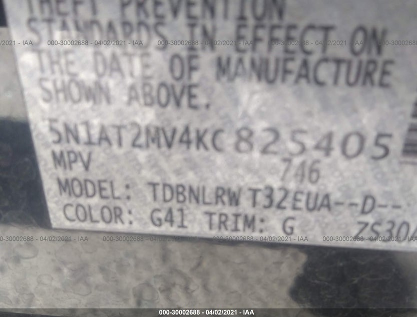 5N1AT2MV4KC825405