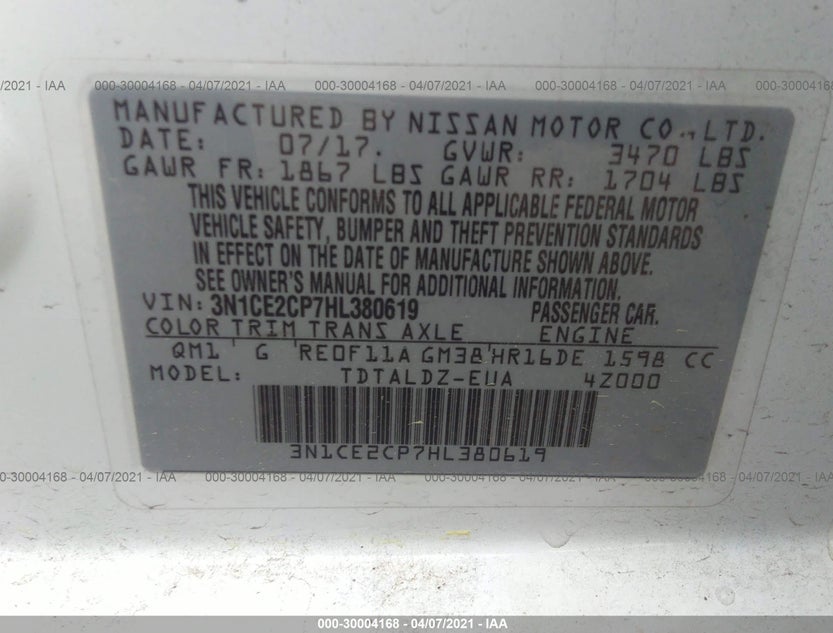 3N1CE2CP7HL380619
